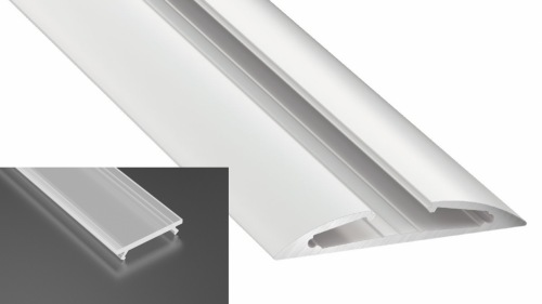 Profil LED natynkowy typu Reto biały lakierowany z kloszem mrożonym 1m