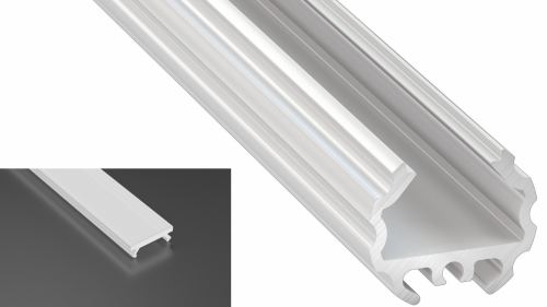 Profil LED natynkowy Mico biały lakierowany z kloszem mlecznym 1m