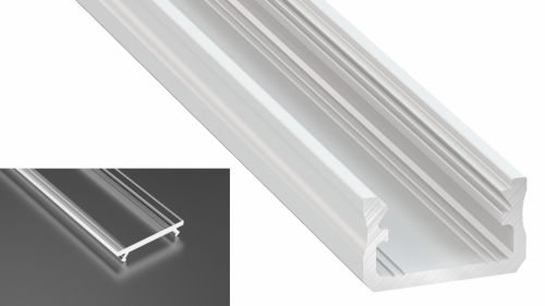 Profil LED Nawierzchniowy Typu A biały lakierowany z kloszem transparentnym 2m