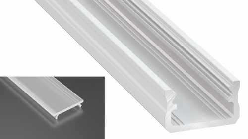 Profil LED Nawierzchniowy Typu A biały lakierowany z kloszem mrożonym 2m