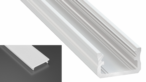 Profil LED Nawierzchniowy Typu A biały lakierowany z kloszem mlecznym 1m