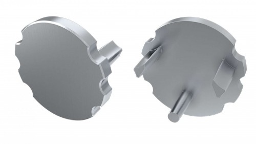 Zaślepki boczne proste do profili Mico srebrne (2 sztuki) ABS