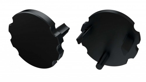 Zaślepki boczne proste do profili Mico czarne (2 sztuki) ABS