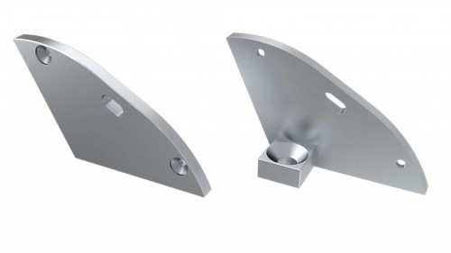 Zaślepki boczne do profili Reto srebrne (2 sztuki) aluminiowe 30°