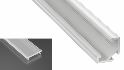 Profil LED Kątowy typu C biały lakierowany z kloszem mrożonym 1m