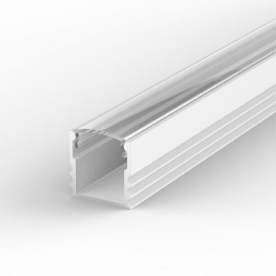 Profil LED Nawierzchniowy P5-1 biały lakierowany z kloszem transparentnym 1m
