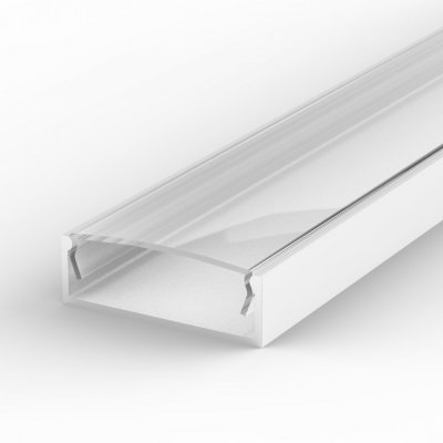 Profil LED Nawierzchniowy P13-1 biały lakierowany z kloszem transparentnym 2m