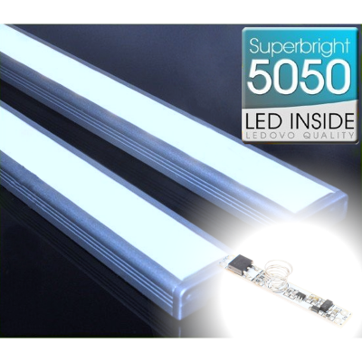 LISTWA LED Semi 5050 / 880 LUMENÓW / biała zimna / 100cm + ŚCIEMNIACZ