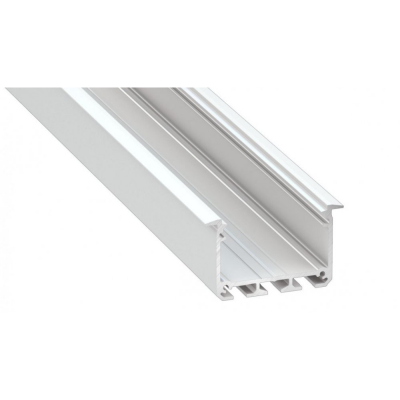 Profil LED architektoniczny wpuszczany INSO biały lakierowany z kloszem transparentnym 1m