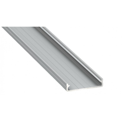 Profil LED architektoniczny napowierzchniowy SOLIS srebrny anodowany z kloszem transparentnym 2m