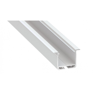 Profil LED architektoniczny wpuszczany inDILEDA biały lakierowany z kloszem transparentnym 1m