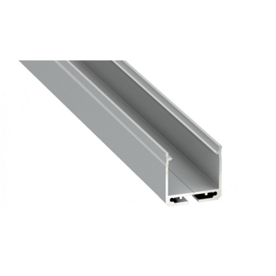 Profil LED architektoniczny napowierzchniowy DILEDA srebrny anodowany z kloszem mlecznym 2m
