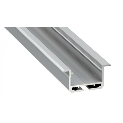 Profil LED architektoniczny wpuszczany inSILEDA srebrny anodowany z kloszem mlecznym 2m