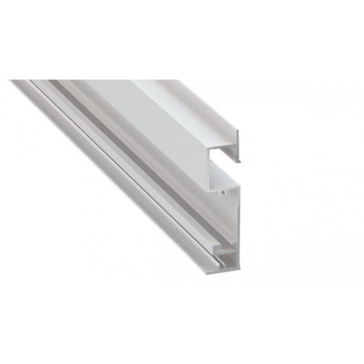 Profil LED architektoniczny wpuszczany przypodłogowy FLARO biały lakierowany z kloszem transparentnym 2m