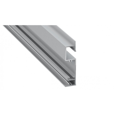 Profil LED architektoniczny wpuszczany przypodłogowy FLARO srebrny anodowany z kloszem transparentnym 2m