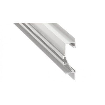Profil LED architektoniczny wpuszczany przypodłogowy TIANO biały lakierowany z kloszem transparentnym 2m