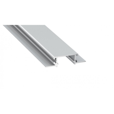 Profil LED architektoniczny napowierzchniowy ZATI srebrny anodowany z kloszem mlecznym 2m