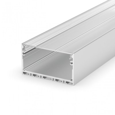 Profil LED architektoniczny napowierzchniowy P22-3 anodowany z kloszem transparentnym 1m
