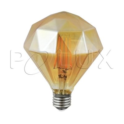 Żarówka LED Polux E27 duży gwint Z110 DIAMOND A Amber złota 4W biała ciepła filament