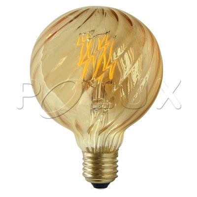 Żarówka LED Polux E27 duży gwint G95 Amber złota 4W biała ciepła filament