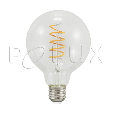 Żarówka LED Polux E27 duży gwint G95 4W 210lm biała ciepła filament