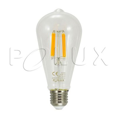 Żarówka LED Polux E27 duży gwint ST64 7,5W 1055lm biała ciepła filament