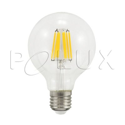 Żarówka LED Polux E27 duży gwint G80 7W 810lm biała ciepła filament