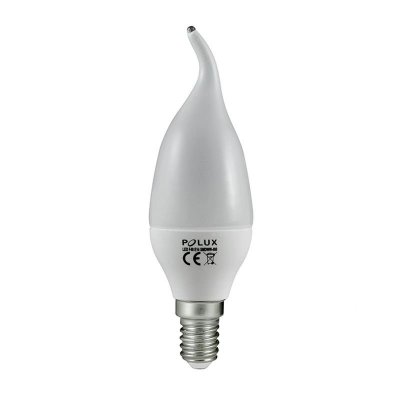 Żarówka LED Polux E14 mały gwint F40 płomyk 5,5W 480lm biała ciepła mleczna
