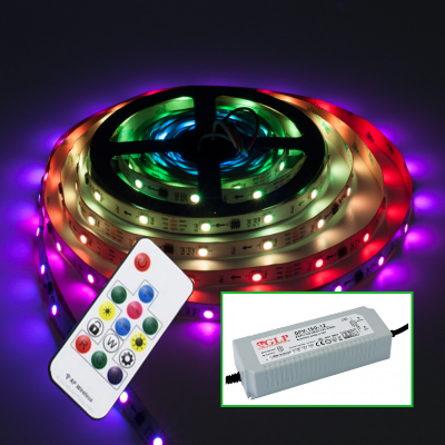 TASMA CYFROWA MAGIC LED RGB 150LED + STEROWNIK + ZASILACZ MONTAŻOWY