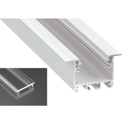Profil LED architektoniczny wpuszczany inTALIA biały lakierowany z kloszem transparentnym 2m