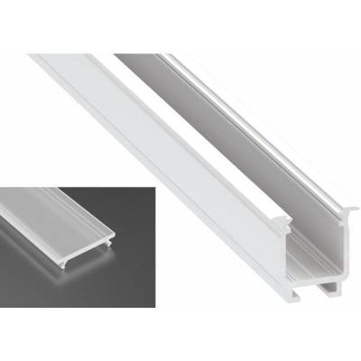 Profil LED Wpuszczany typu W biały lakierowany z kloszem mrożonym 2m