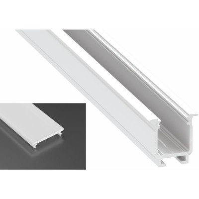 Profil LED Wpuszczany typu W biały lakierowany z kloszem mlecznym 2m