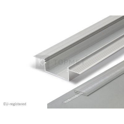 Profil LED Wpuszczany Vario surowy z kloszem transparentnym 1m