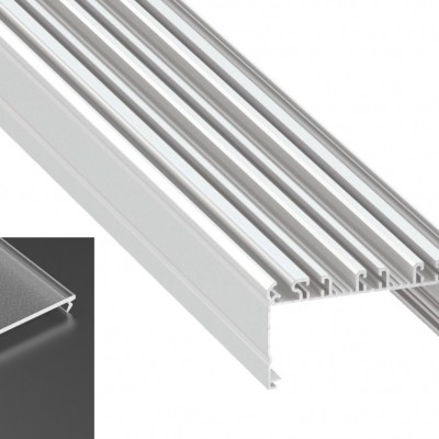 Profil LED architektoniczny napowierzchniowy LARGO biały lakierowany z kloszem frosted 2m