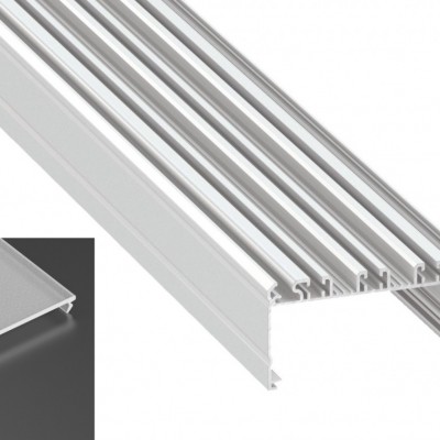 Profil LED architektoniczny napowierzchniowy LARGO biały lakierowany z kloszem frosted mlecznym 1m