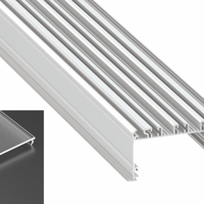 Profil LED architektoniczny wpuszczany inLARGO biały lakierowany z kloszem frosted 1m