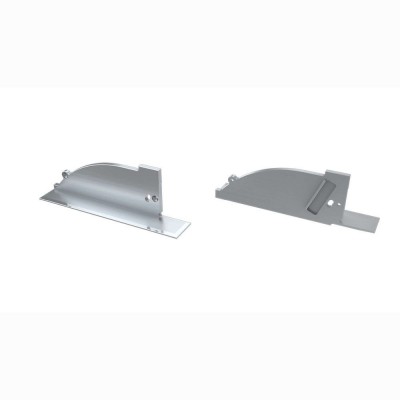 Zaślepki boczne proste do profili Topo srebrne (2 sztuki) aluminium