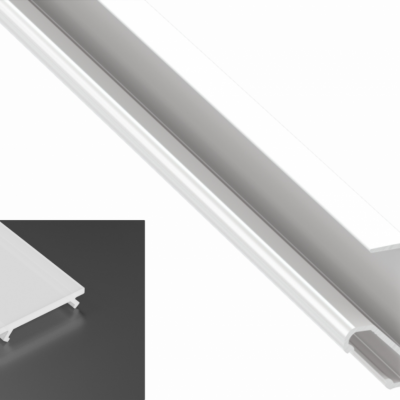 Profil LED natynkowy typu Q18 biały lakierowany z kloszem mlecznym 1m