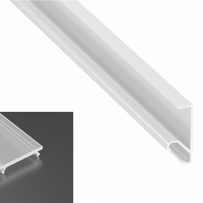 Profil LED natynkowy typu Q20 biały lakierowany z kloszem mrożonym 1m