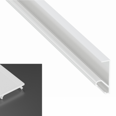 Profil LED natynkowy typu Q20 biały lakierowany z kloszem mlecznym 2m