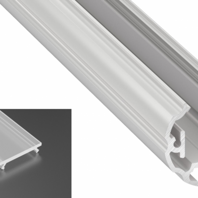 Profil Cosmo do poświetlania szaf LED biały lakierowany z kloszem mrożonym 2m