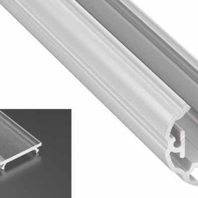 Profil Cosmo do poświetlania szaf LED biały lakierowany z kloszem frosted 1m