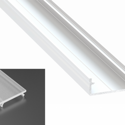Profil LED Nawierzchniowy Dual biały lakierowany z kloszem frosted mlecznym 2m