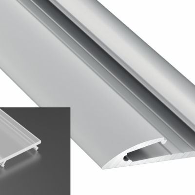 Profil LED natynkowy typu Reto srebrny anodowany z kloszem mrożonym 2m