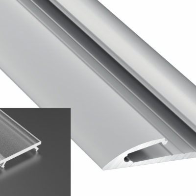 Profil LED natynkowy typu Reto srebrny anodowany z kloszem frosted 2m