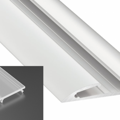 Profil LED natynkowy typu Reto biały lakierowany z kloszem mrożonym 1m