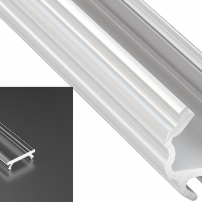 Profil LED natynkowy Mico biały lakierowany z kloszem transparentnym 2m