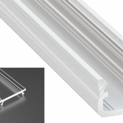 Profil LED Nawierzchniowy Typu A biały lakierowany z kloszem transparentnym 1m