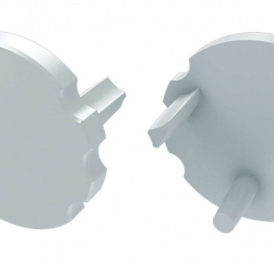 Zaślepki boczne proste do profili Mico białe (2 sztuki) ABS