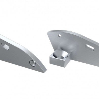 Zaślepki boczne do profili Reto srebrne (2 sztuki) aluminiowe 15°